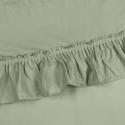 Sage Green Ruffled Swag Pair with Rod Pocket