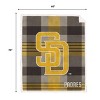 MLB San Diego Padres Plaid Steel Royal Plush Faux Shearling Blanket - 3 of 3