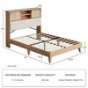 Rattan Bed Frame Queen with Shelves Boho Queen Bed Frame with Shelf Headboard Sliding Door Solid Wood Foundation Silent Slats No Box Spring Needed - 2 of 4