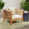CAVINAS Outdoor Acacia Wood Patio Club Chairs with Thick Foam Cushion,Wooden Patio Furniture for Garden,Backyard,Balcony,Beige - 2 of 4