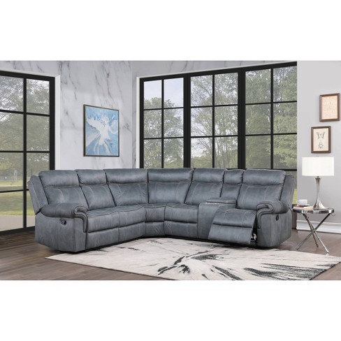 Magnolia Sectional Sofa With Pillows Light Gray Velvet - Novogratz : Target