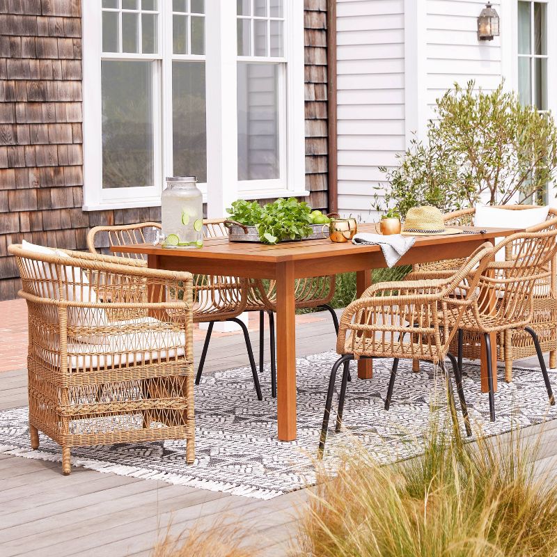 Kaufmann Wood Rectangle Patio Dining Table, Outdoor Furniture - Natural - Project 62&#8482;, 3 of 9