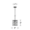 Vienna Full Spectrum Sofie Black Mini Pendant Light 8 1/2" Wide Modern Clear Crystal for Dining Room House Foyer Kitchen Island Entryway Bedroom Home - 4 of 4