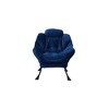Living Room Chairs, Modern Cotton Fabric Lazy Chair with Ottoman, Footrest, and Side Pocket - 4 of 4