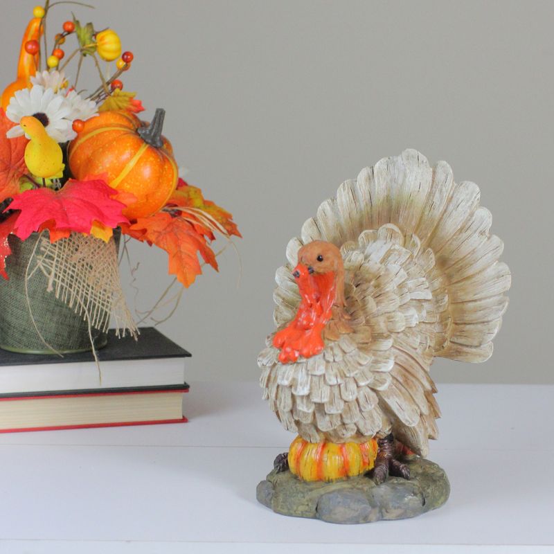 Northlight 9.5” Turkey and Pumpkin Thanksgiving Harvest Table Top Figurine, 3 of 4