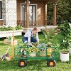 Steel Garden Cart with 10" Wheels, Heavy Duty Utility Wagon Cart with Removable Sides & 180° Rotating Handle for Garden, Lawn, Farm - 2 of 4