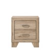 Vynxaria 1pc Contemporary Natural Finish 2-Drawer Nightstand, Wooden Bedroom Furniture (Wood/Composite Wood/Veneer), Metal Handles - 4 of 4