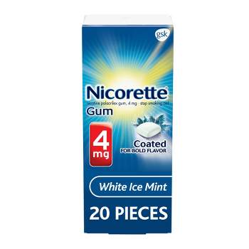 Nicorette 4mg Stop Smoking Aid Nicotine Gum - White Ice Mint - 20ct