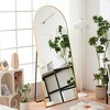 Beautyolove 24 in. W x 71 in. H Classic Arched Gold Aluminum Alloy Framed Full Length Mirror Wall Mounted or Standing Floor Mirror - 3 of 4
