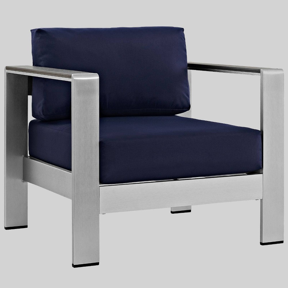 Shore 1pc Outdoor Patio Aluminum Armchair - Navy - Modway