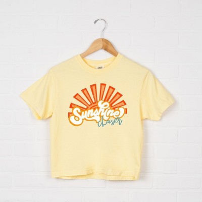 Simply Sage Market Women's Sunshine Chaser Short Sleeve Relaxed Fit Cropped Tee
