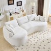 Spassway 125"W L-Shaped Compressed Sectional Sofa with 4 Throw Pillows 3 Back Pillows Modern Chenille Sleeper Sofa - 3 of 4