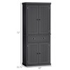 72" Traditional Freestanding Kitchen Pantry Cabinet Cupboard with Doors and 3 Adjustable Shelves - 3 of 4
