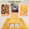 Dexmalle 8-person Wooden Outdoor Picnic Table Set w/ Umbrella Hole & Benches - 4 of 4
