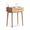 Gulches 60cm Compact Solid Wood Dresser Bistro Table - 2-in-1 Desk Top with Storage Drawer, Natural Wood, for Accessories Storage - 3 of 4
