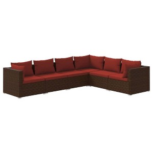 vidaXL Garden Lounge Set Brown and Cinnamon Red - 1 of 4