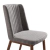 Armen Living,Wade Mid-Century Dining Chair in Walnut Finish and Gray Fabric - Set of 2 - 4 of 4