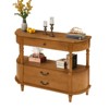 Bella Depot Curved 43'' Wood Console Table with 3 Drawers, Narrow Entry Table Sofa Table with Storage Shelf and Solid Wood Legs - 4 of 4