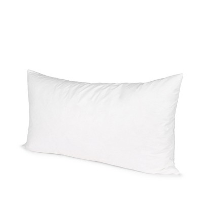 HomeRoots 16" X 28" White Cotton Down Blend Throw Pillow Insert