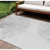 Gray And Ivory Abstract Washable Indoor Outdoor Area Rug - 2 of 4