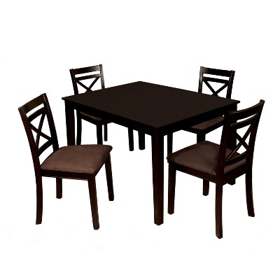 5pc Winston Window Back Microfiber Seat Dining Table Set Espresso - HOMES: Inside + Out