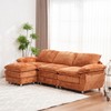 TiramisuBest Modern Deep 3-Seat Sofa Couch with Ottoman, Modular Sectional Sofa with Storage, Sideboard Buffet Style Design for Living Room - 3 of 4