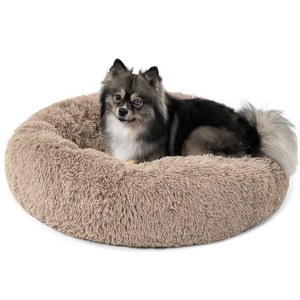 PetAmi Calming Dog Bed for Puppy Cat Kitten, Round Washable Pet Bed, Anti Anxiety Cuddler, Fluffy Plush Circular Donut Bed - 1 of 4
