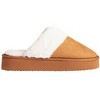 Fifth & Luxe Women's Platform Slippers, House Slipper Shoes for Women, Comfortable Microsuede Slipper with Faux Fur Collar - 2 of 4
