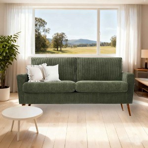 Vipbear 68" Sofa Fabric Couch,Comfy Loveseat with Spring Cushion, Solid Wood, Tool-Free Assembly - 1 of 4