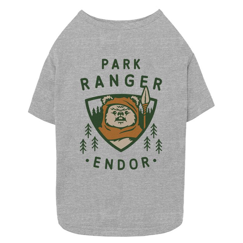 Star Wars Ewok Park Ranger Endor  Dog T-Shirt - Athletic Heather - Medium, 1 of 6