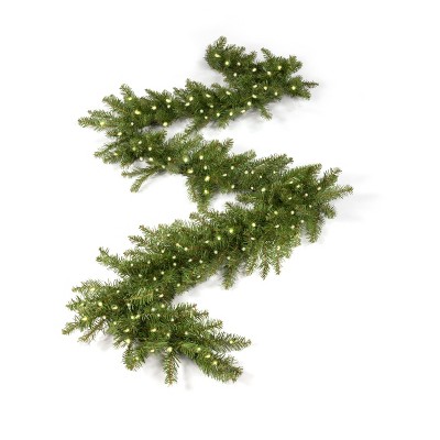 King Of Christmas 9ft Pre-lit Artificial Christmas Garland with Lights Plug Operated, Yorkshire  Fir Xmas Garland with Lights