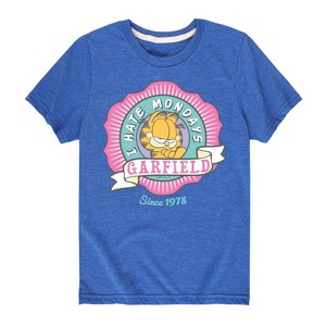 Boys' - Garfield - I Hate Mondays Badge Short Sleeve Graphic T-Shirt - 1 of 4