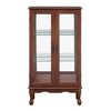 43.5" Curio Display Cabinet, Glass Display Cabinet with Adjustable Shelves, Wooden Storage Cabinet for Kitchen Living Room Bedroom Office - 2 of 4