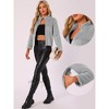 INSPIRE CHIC Women's Stand Collar Zip Up Long Sleeve Faux Fur Cropped Jacket - 2 of 4