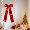 Elegant Satin Christmas Tree Topper Bow - Classic Red/Gold, 23.6×74.8in, Built-in Wire for Easy Shaping(1PCS) - 4 of 4