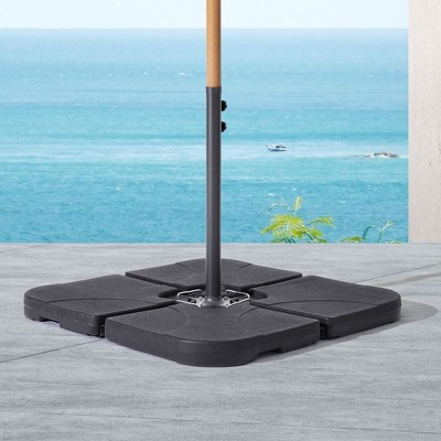 Sonkuki Patio Offset Umbrella Base Filled With Sand or Water Black