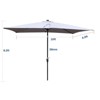 VisioGear Patio Umbrella, Rectangular Outdoor Umbrella with Crank and Push Button Tilt for Garden, Light Slate Grey, 120*78*98.4 - 2 of 4