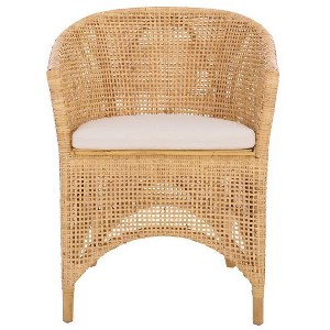 Taina Accent Chair - ACH6534 - Natural/White - Safavieh - 1 of 4