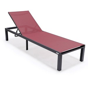 LeisureMod Marlin Patio Sling Chaise Lounge Chair in Black Aluminum - 1 of 4
