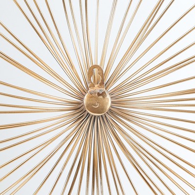Gold Abstract Flower Metal Wall Sculpture