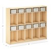 Guidecraft EdQ 10-Section Wooden Storage Locker for Classroom, Kids Natural Wood Cubby Organizer with Shelves and Hooks for Coats - 2 of 4
