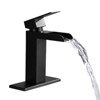 Kumasinova Waterfall Bathroom Sink Faucet,Single Handle Bathroom Faucet 1 Hole with Pop-Up Drain,Stainless Steel Bathroom Faucets for Bathroom - 2 of 4