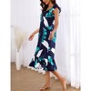 Womens Nightgowns Sleeveless Lounge Maxi Dress with Ruffle Hem Square Neck Cap Sleeve Pajama Dress for Lady - 4 of 4