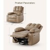 Recliner Chair, 360° Manual Rocker Swivel Recliner for Adults, with Side Pockets and Cup Holders, for Living Room, Bedroom - 2 of 4