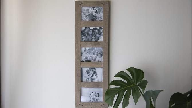 4 x 6 inch Decorative Distressed Wood Picture Frame with Nail Accents - Holds 5 4x6 Photos - Foreside Home & Garden, 2 of 9, play video