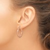 Black Bow Jewelry 3mm Round Hoop Earrings in 14k Rose Gold, 26mm (1 Inch) - 4 of 4