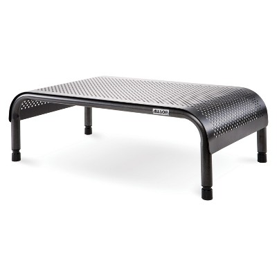 Black Adjustable Height Metal Monitor Stand with Powder Coated Finish