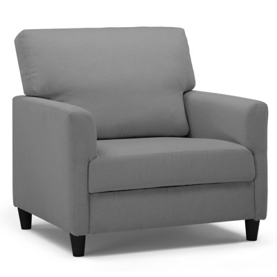 COMHOMA Mid-Century Modern Accent Chair, 23" W Oversized Seat, Linen Upholstery with Foam Cushion