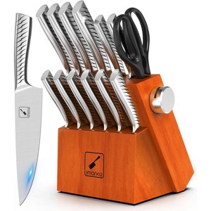 imarku Knife Set,14-Piece Knife Sets for kitchen,Premium One-Piece Kitchen Knife Set with Sharpener,High Carbon Stainless Steel Knives Set,Silver - 1 of 4