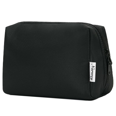Narwey Travel Cosmetic Bag Organizer Toiletry Bag Make Up Bags with Compartments for Women Girls (Large, Black)
